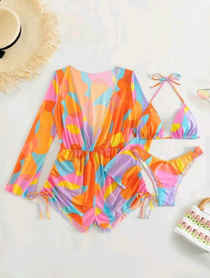Women's beach outfit with airy tunic and bikini StylebySassy