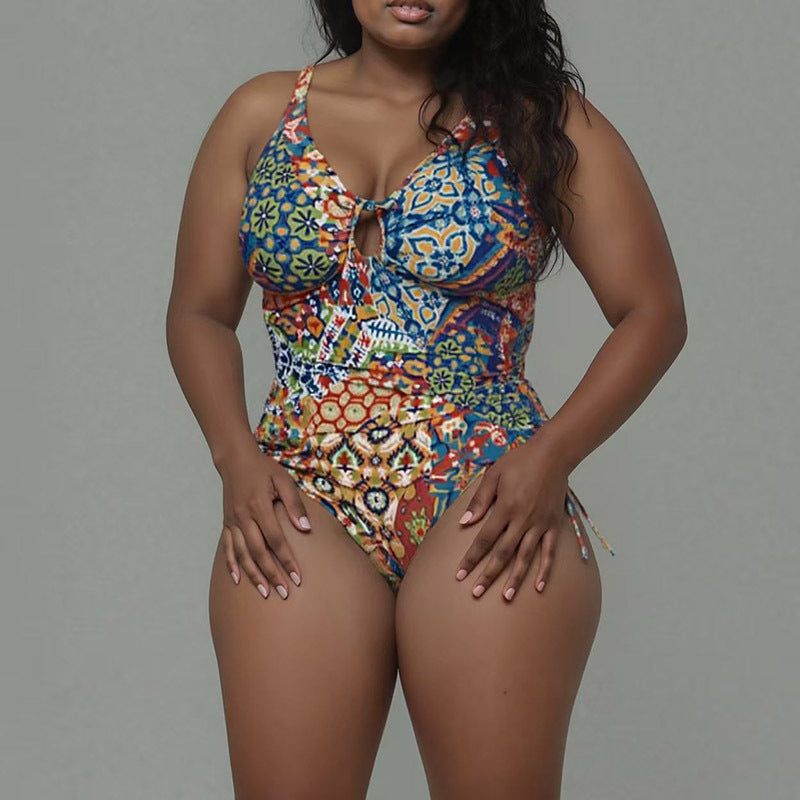 Ladies' one-piece swimsuit with playful floral pattern StylebySassy