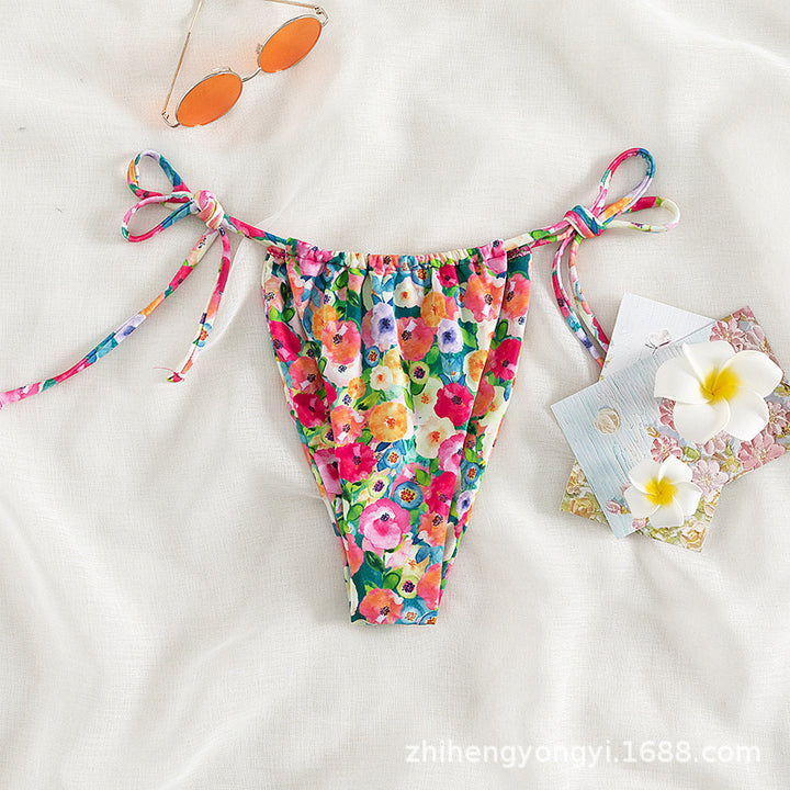 Women's Bandeau Bikini with Playful Flower Design StylebySassy