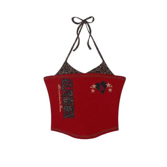 Women's Colorful Printed Crop Top with Halterneck
