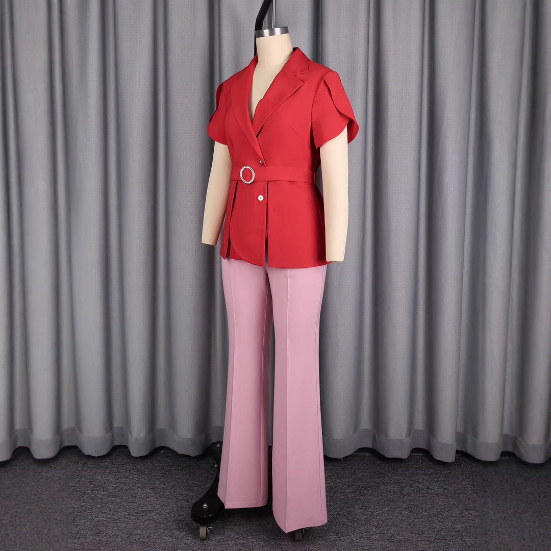 Women Elegant Blazer Top with Tailored Silhouette and Decorative Button StylebySassy