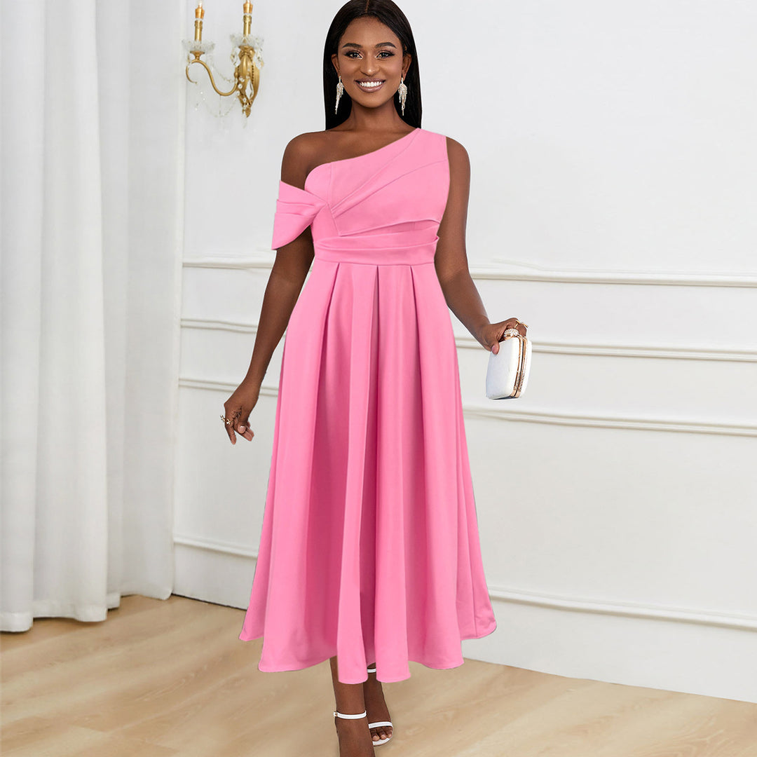 Women’s evening dress with asymmetric cut and elegant top StylebySassy