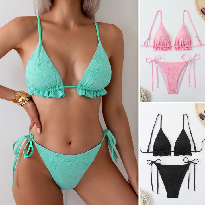 Women's Triangle Bikini with Ruffle Details StylebySassy