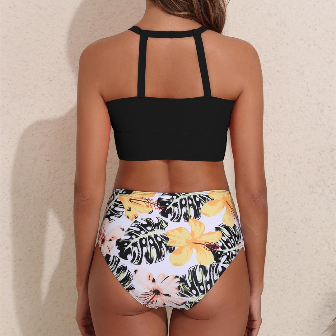 Women's Sporty Bikini Set with High-Cut Bottom and Modern Back StylebySassy