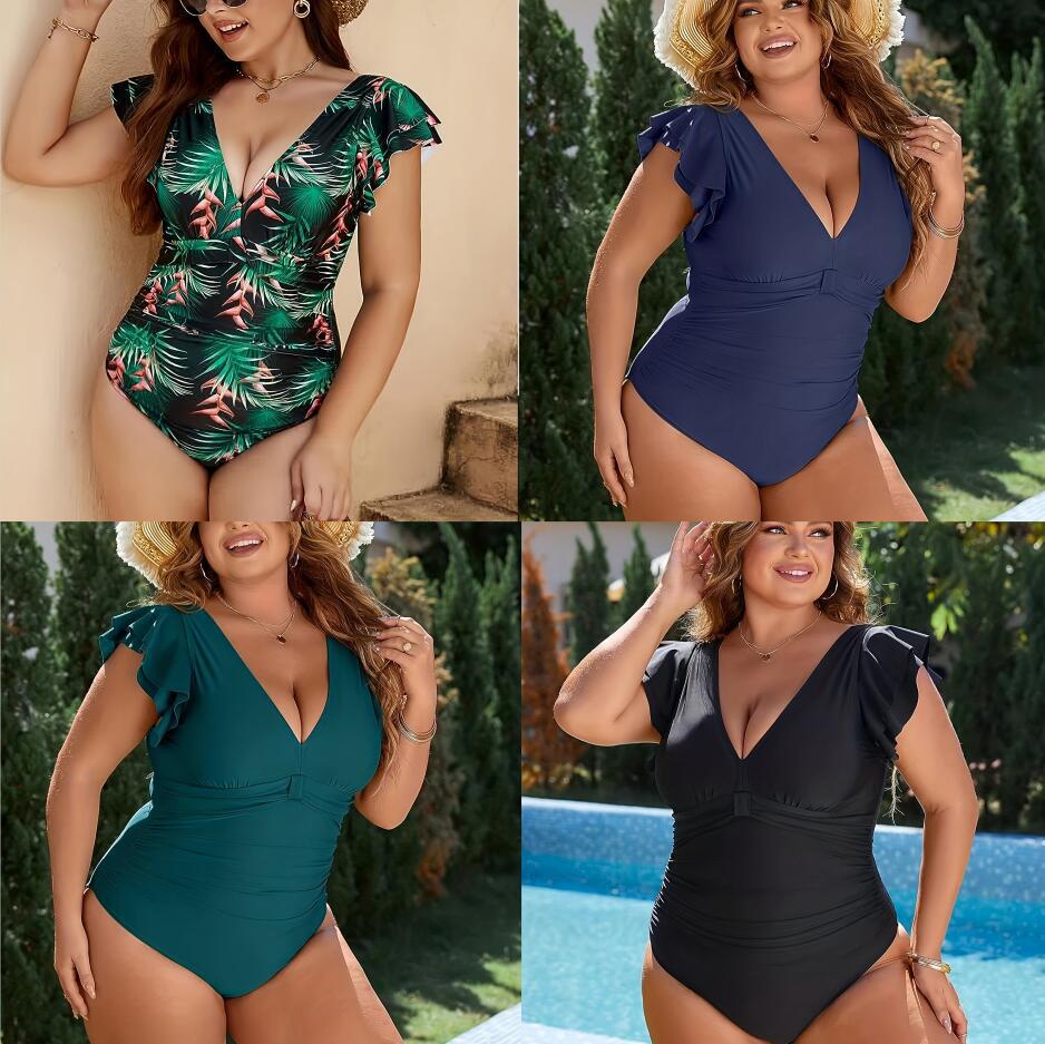 Women's One-Piece Swimsuit with Fashionable Ruffle Details StylebySassy