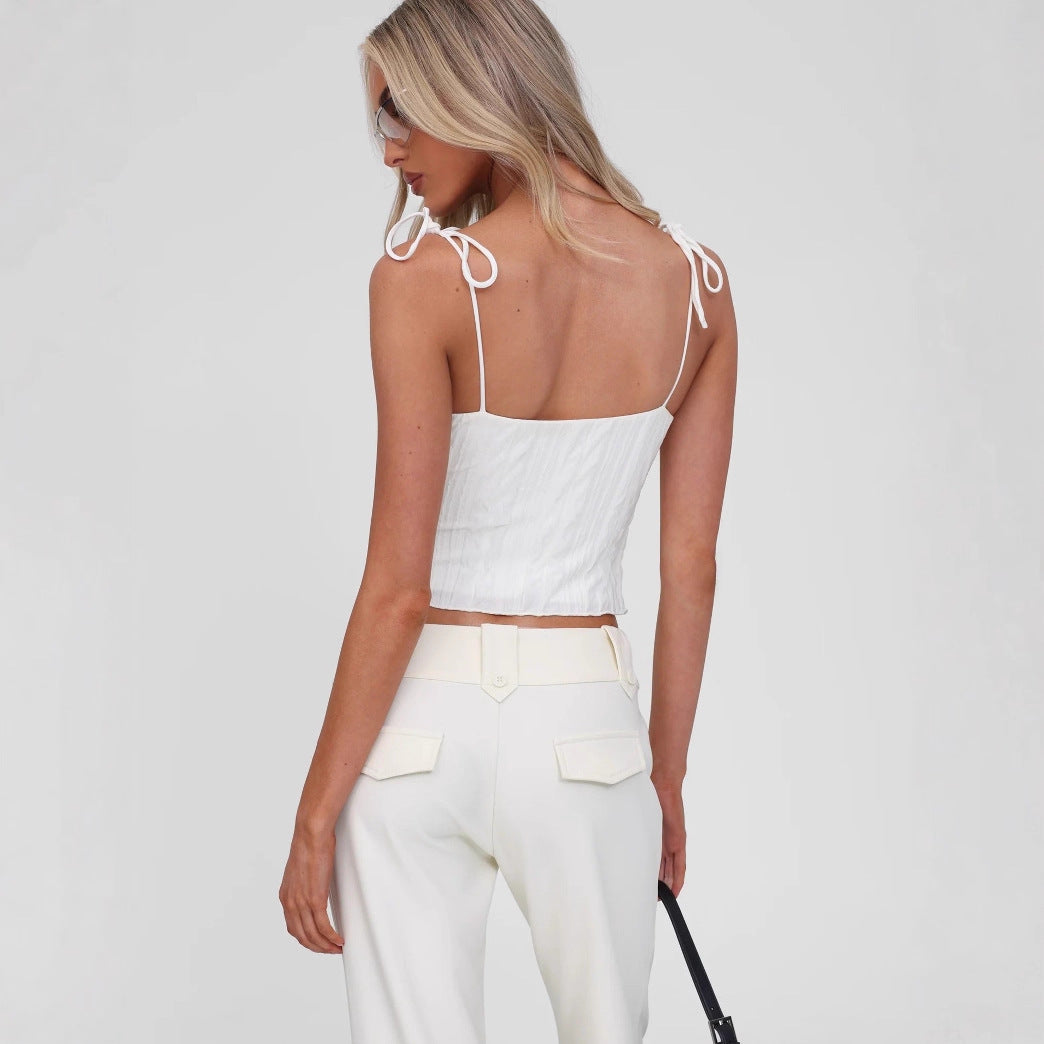 Ladies Refined Crop Top with Ties StylebySassy
