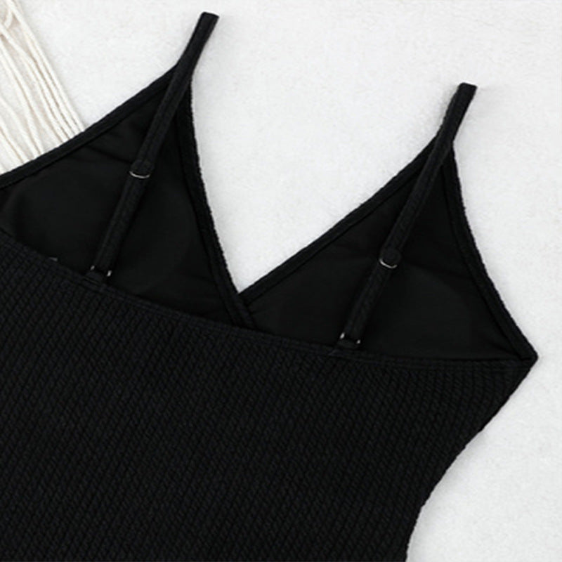 Women One-Piece Swimsuit with Textured Ribbed Surface StylebySassy