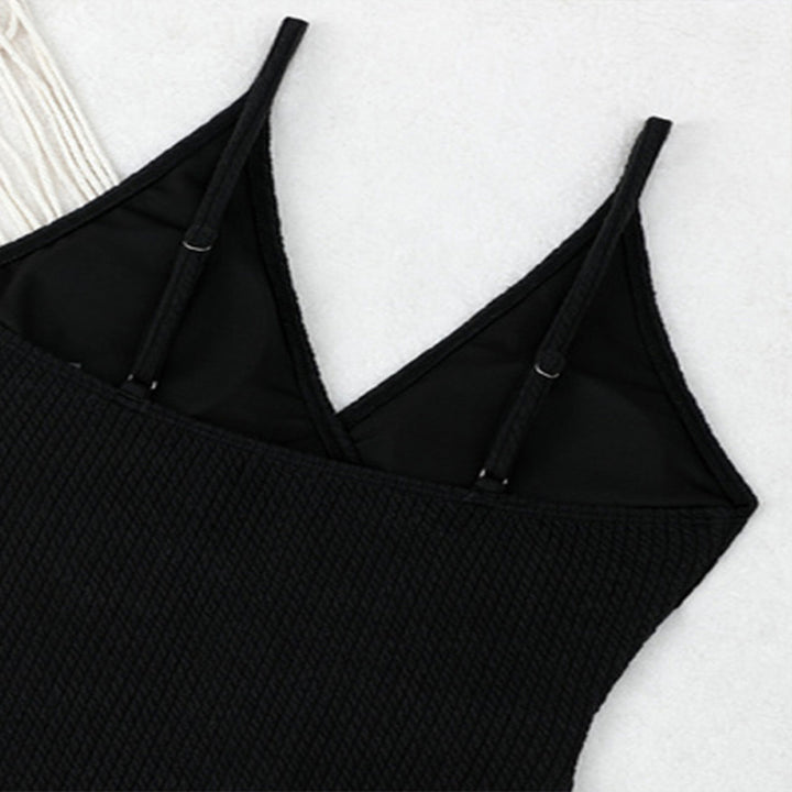 Women One-Piece Swimsuit with Textured Ribbed Surface StylebySassy