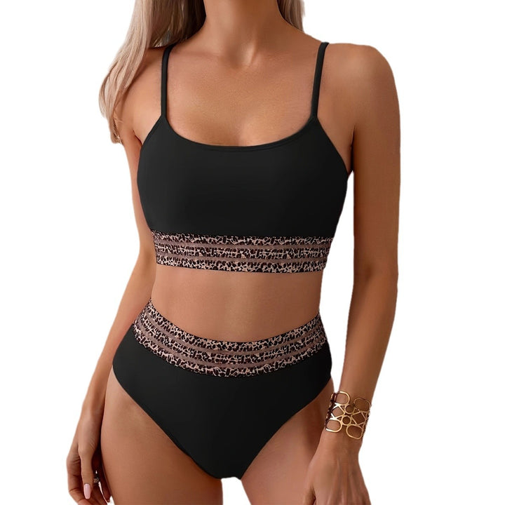 Women's High-Waisted Bikini Set with Fashionable Leopard Details StylebySassy