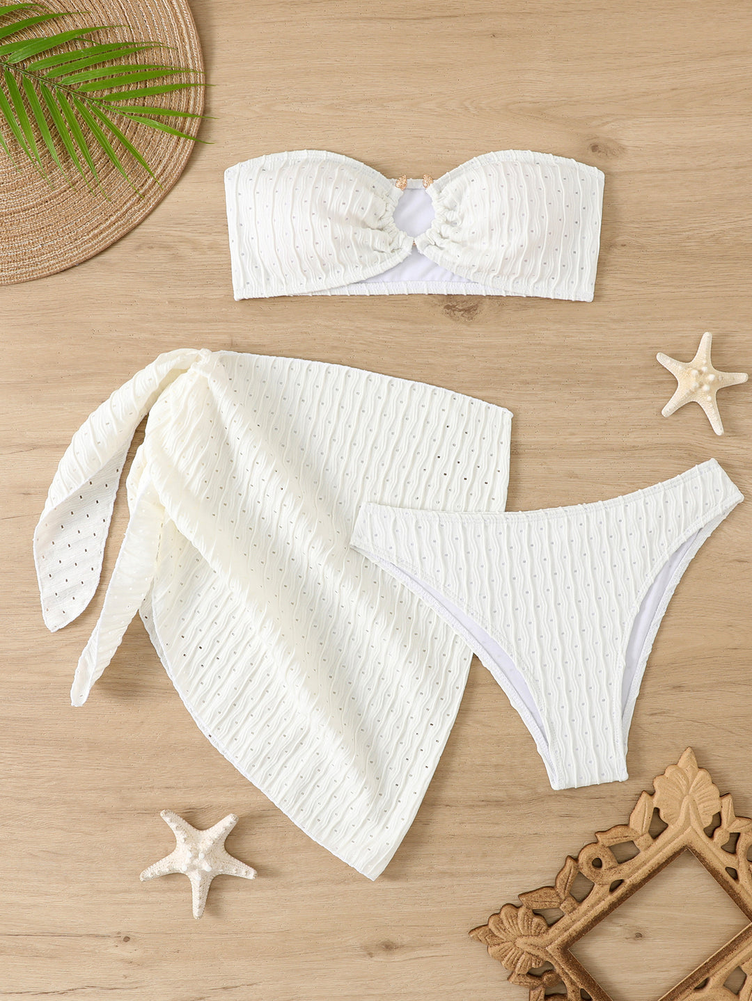 Women's bandeau bikini set with customizable wrap skirt StylebySassy