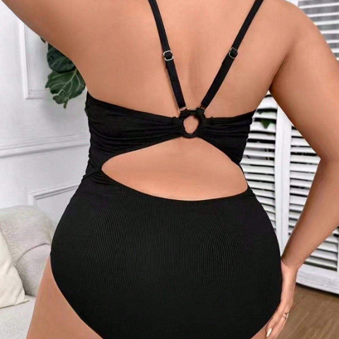 Women's One-Piece Swimsuit with Refined Ribbed Pattern StylebySassy