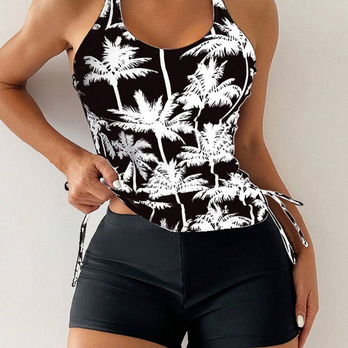 Women's Sporty Tankini Set with Adjustable Side Ties StylebySassy