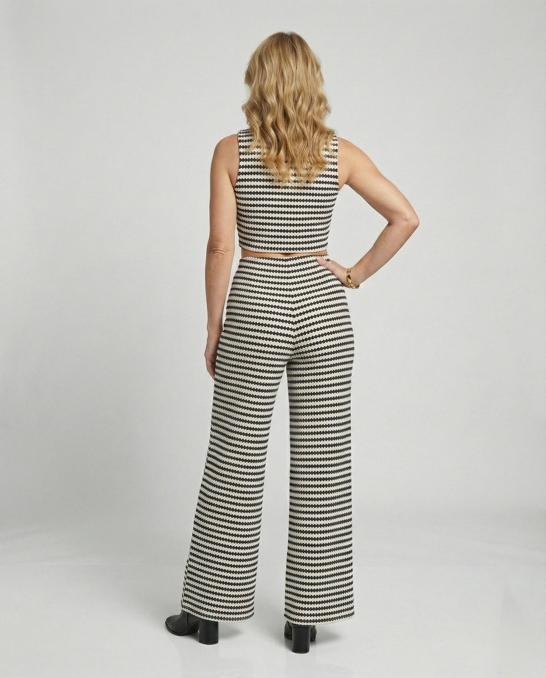 Women Two-Piece Set Knit Crop