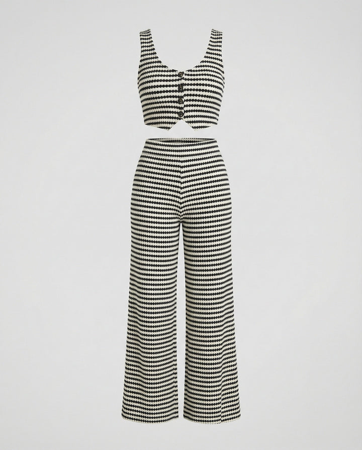 Women Two-Piece Set Knit Crop