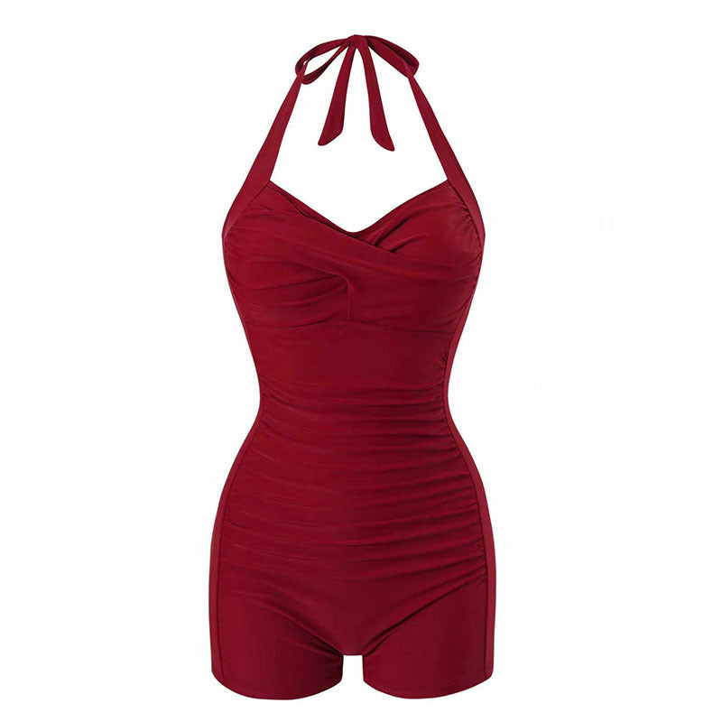 Women One-Piece Swimsuit with Trendy Wrap Design StylebySassy