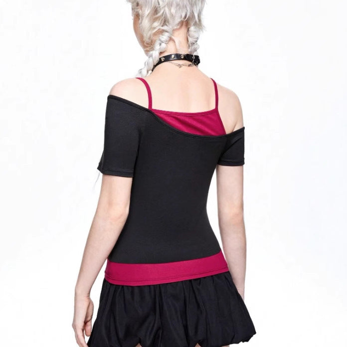Women's Asymmetrical Skirt T-Shirt with Graphic Print StylebySassy