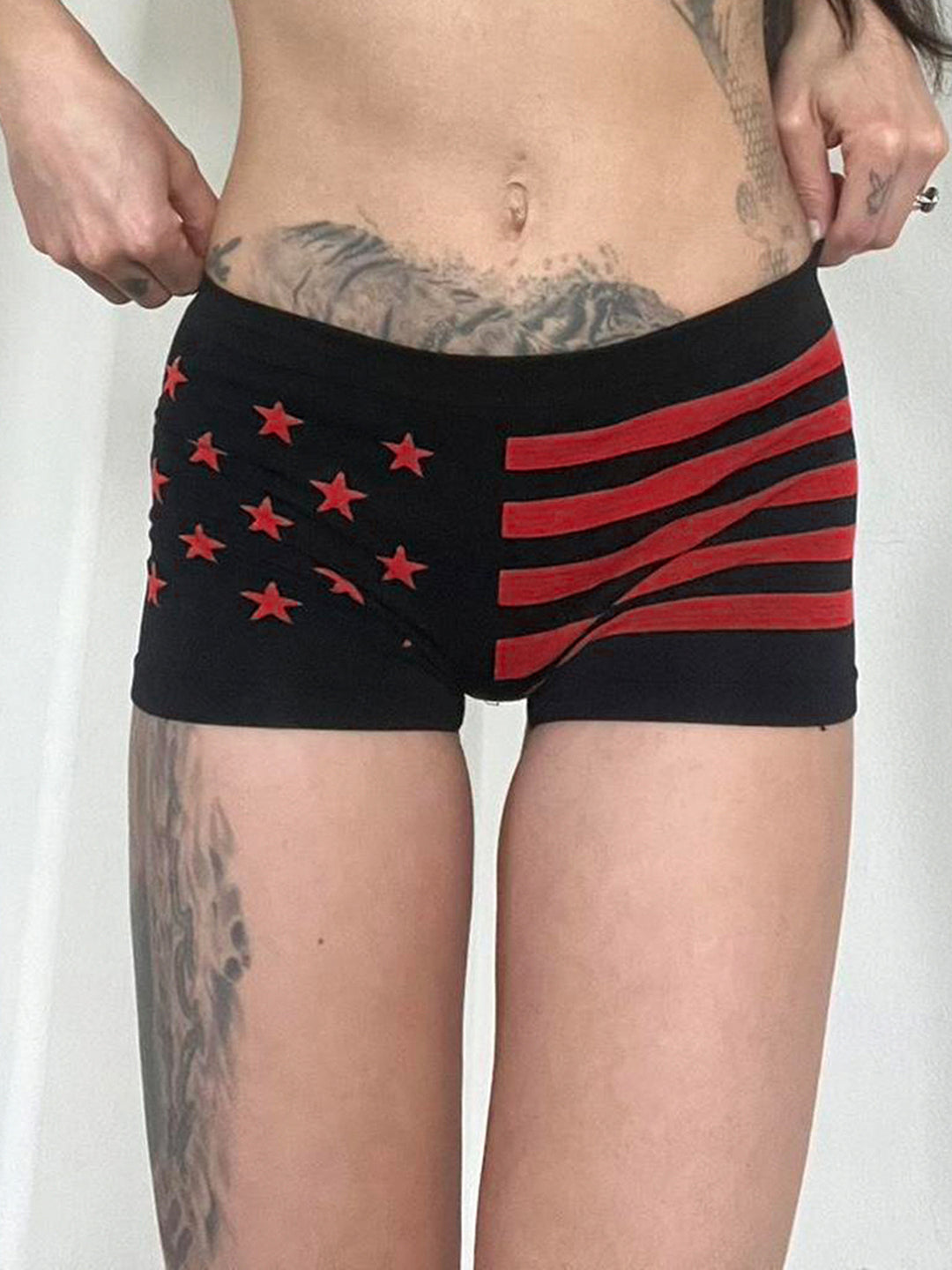 Women's Comfortable Boxershorts with Patriotic Design StylebySassy