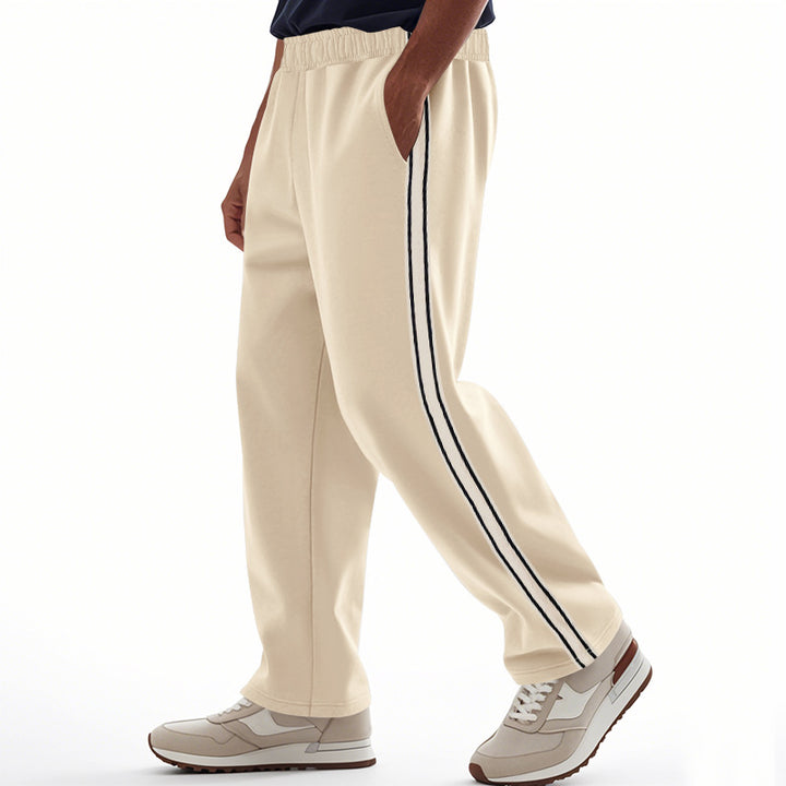 Men's loose Relax track pants in retro style with double side piping and elastic comfort waistband StylebySassy