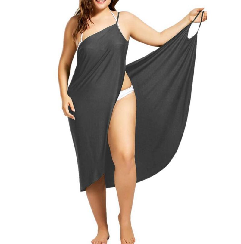 Women's nan versatile beach pareo wrap dress with spaghetti straps and asymmetrical hem StylebySassy