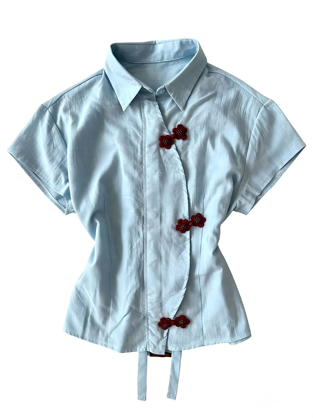 Women’s Stylish Short Sleeve Shirt with Floral Accents StylebySassy