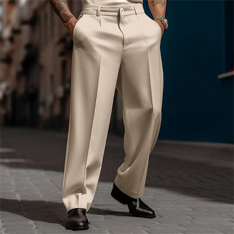 Men's classic suit trousers with high waist and wide legs StylebySassy