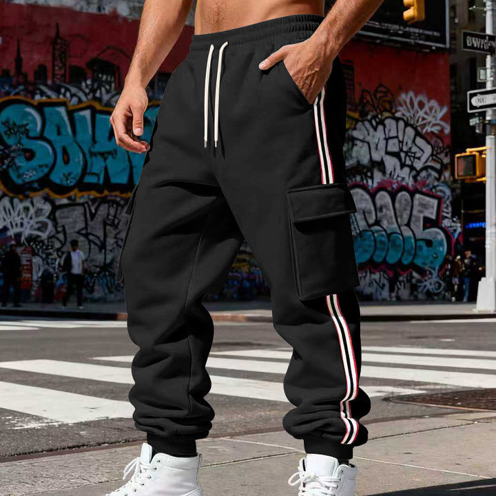 Men's cargo jogging pants with drawstring, side cargo pockets, and elastic cuffs StylebySassy