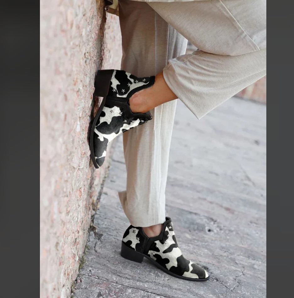 Women's Studded Ankle Boots with Pointed Toe