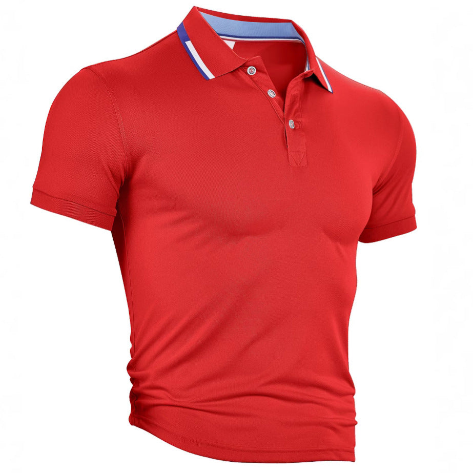 Men's slim fit functional polo with moisture-regulating technology and ribbed collar StylebySassy
