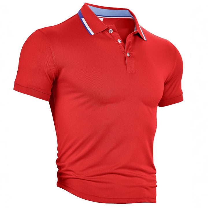 Men's slim fit functional polo with moisture-regulating technology and ribbed collar StylebySassy