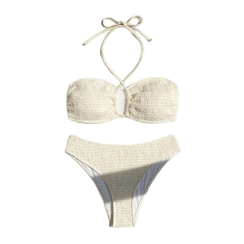 Women's bandeau bikini set with sophisticated ruffle details StylebySassy