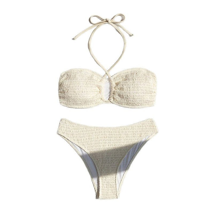 Women's bandeau bikini set with sophisticated ruffle details StylebySassy