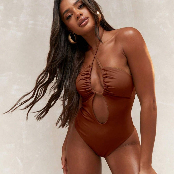 Women's One-Piece Swimsuit with Refined Gathering StylebySassy