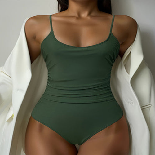 Women's One-Piece Swimsuit with Elegant Gathering StylebySassy