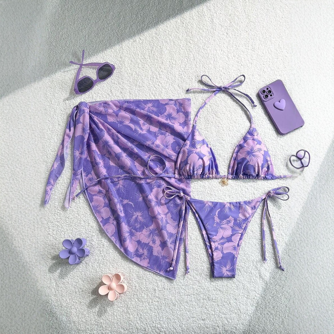Women Triangle Bikini Set with adjustable straps and wrap StylebySassy