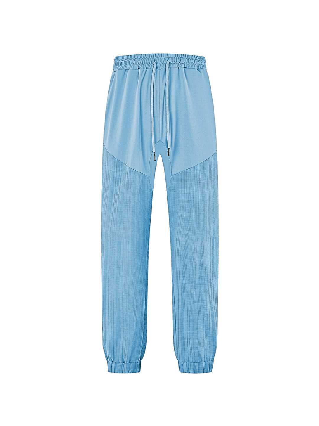 Men's slim-fit jogging pants with elastic drawstring waistband and textured knee panel StylebySassy