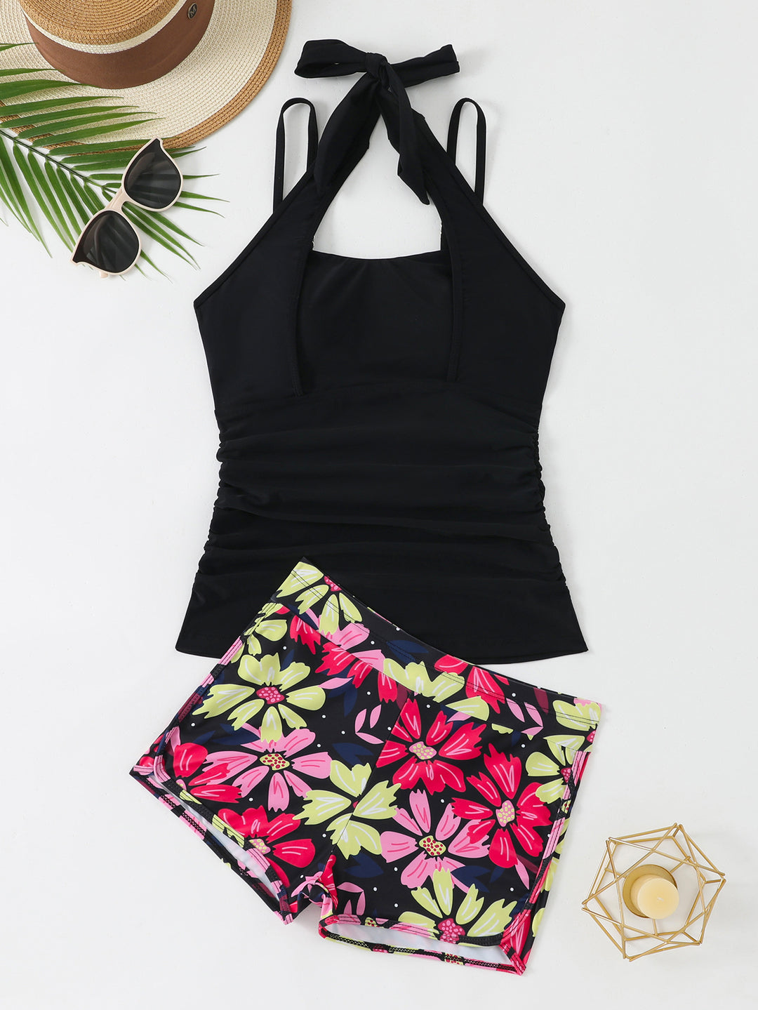 Women's Tankini with Floral Shorts StylebySassy