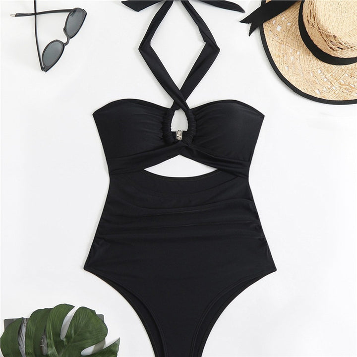Women's one-piece swimsuit with playful wrap design StylebySassy