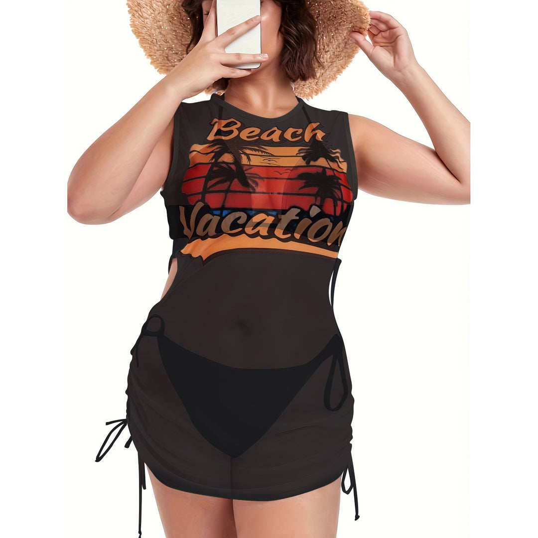 Women's beachwear with side gathering and stylish print StylebySassy