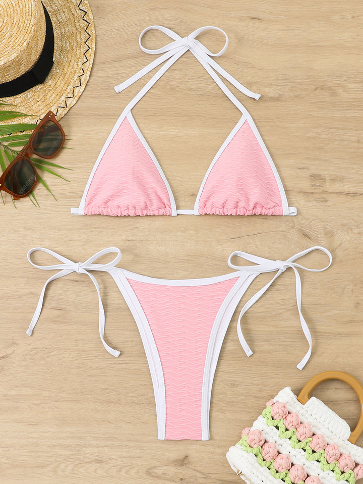 Women's Triangle Bikini with adjustable straps and high-quality wave pattern StylebySassy