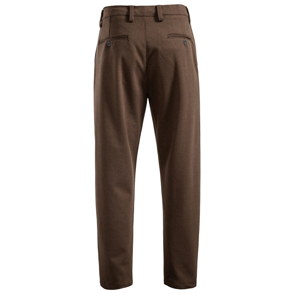 Men's pleated jogger-style trousers with drawstring, belt loops, and tapered cut StylebySassy