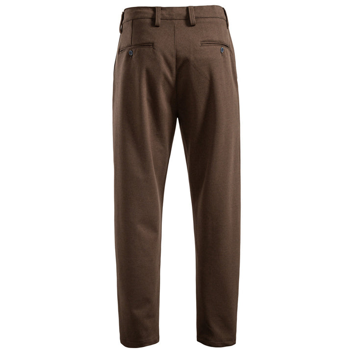 Men's pleated jogger-style trousers with drawstring, belt loops, and tapered cut StylebySassy
