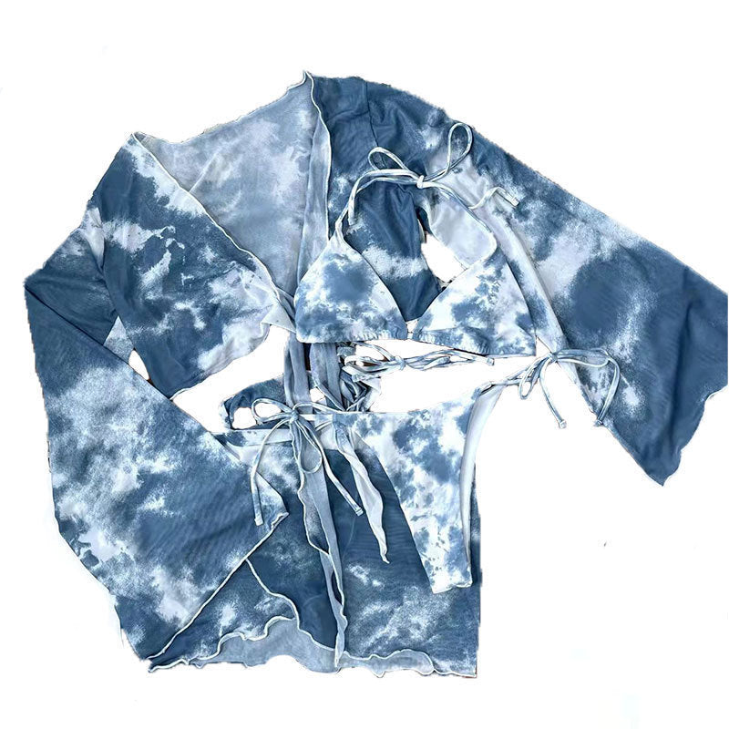 Ladies bikinis with knotted long sleeve top StylebySassy