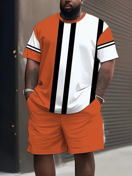 Men's casual leisure two-piece set with large smiley sunglasses print StylebySassy