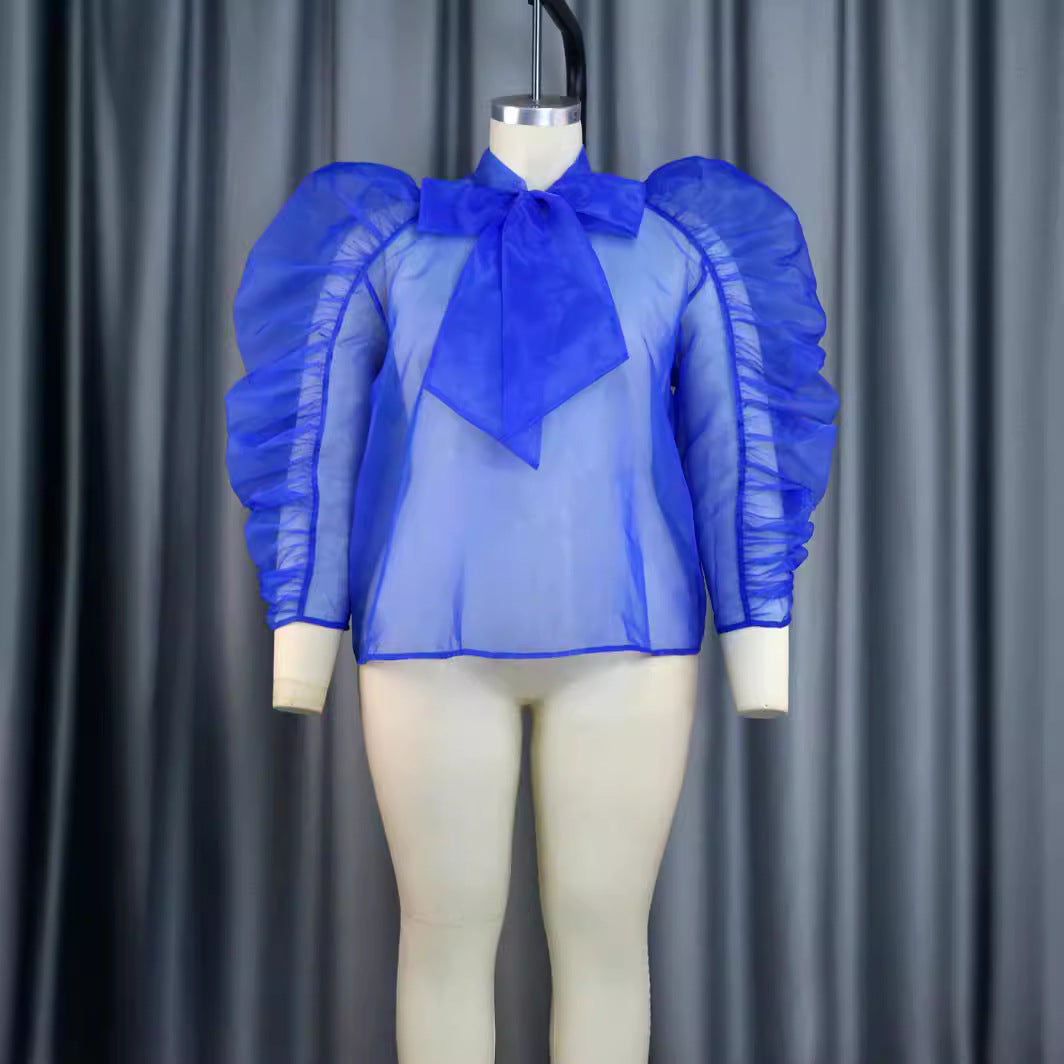 Women's elegant top with voluminous ruffled sleeves StylebySassy