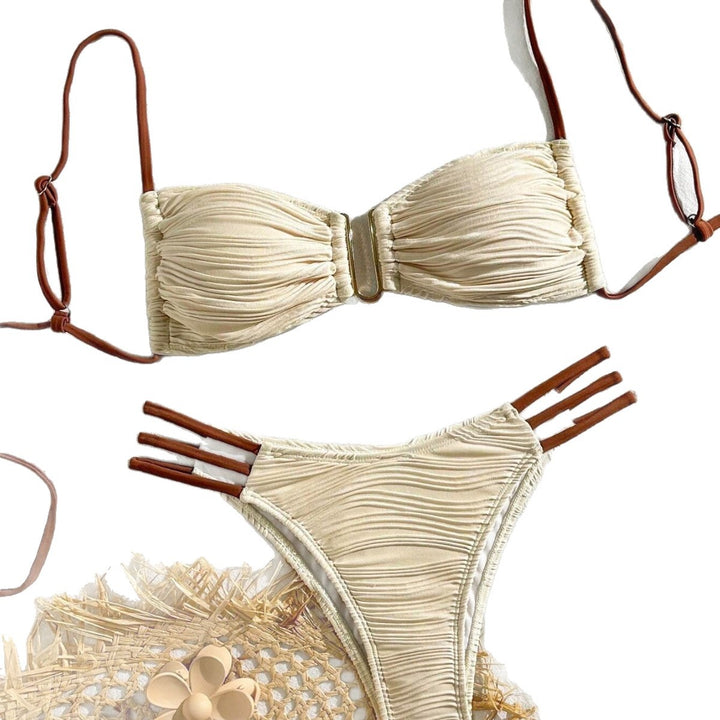 Women's bandeau bikini with stylish ruffle design StylebySassy