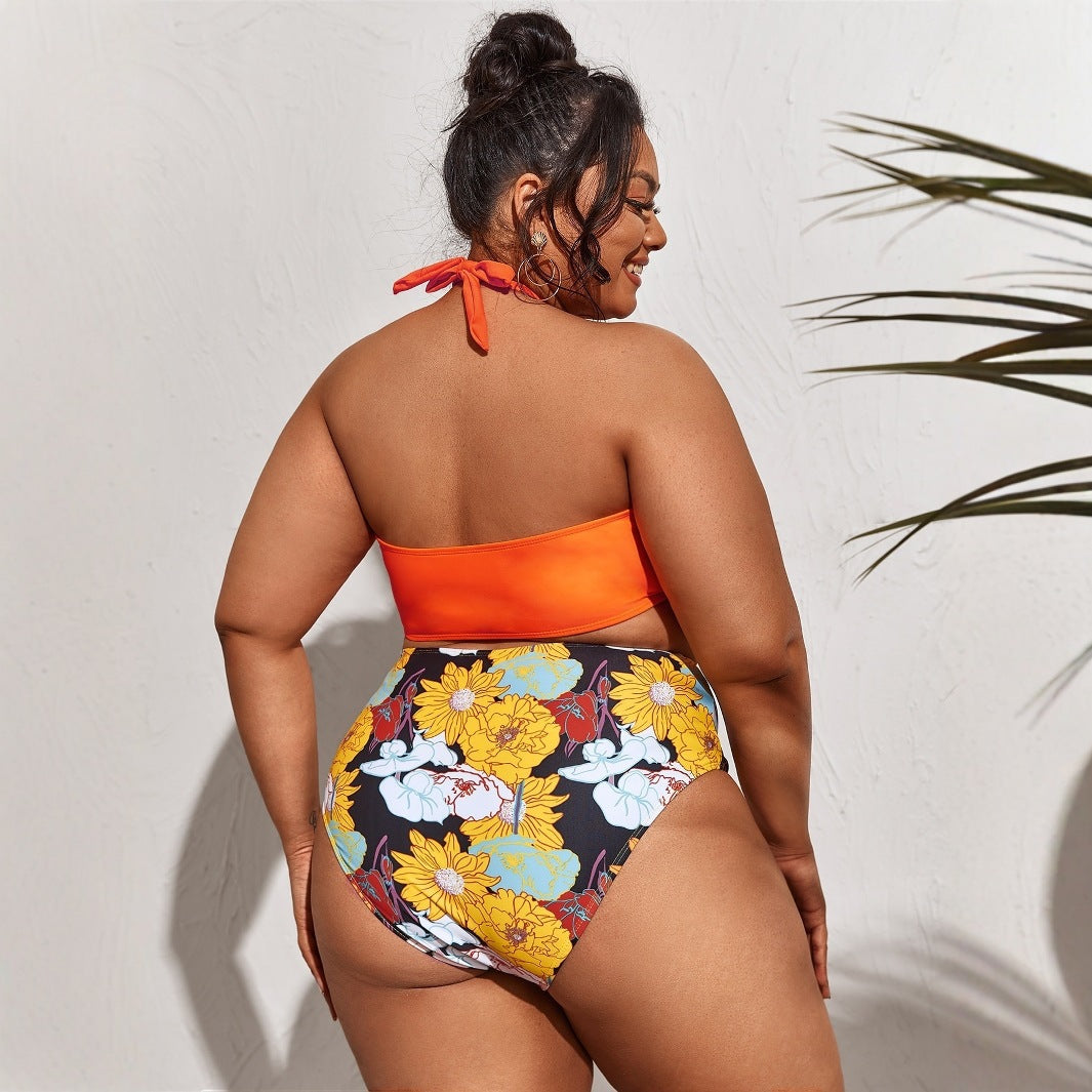 Women's bikini set with high waist and playful floral pattern StylebySassy