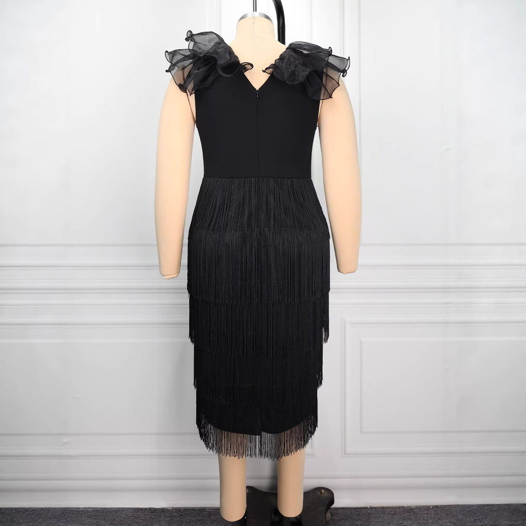 Women fitted dress with ruffle details StylebySassy