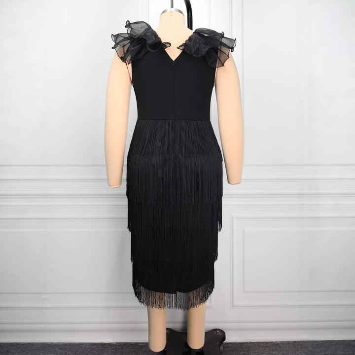 Women fitted dress with ruffle details StylebySassy