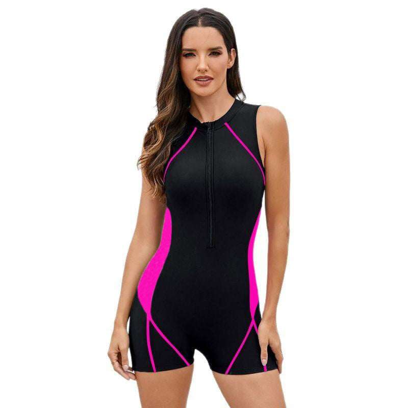 Women's sporty swimsuit with zipper StylebySassy