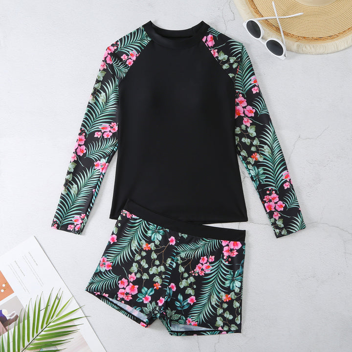Women's UV Protection Rashguard Set with Floral Design StylebySassy